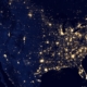 Lights appearing on a U.S. map